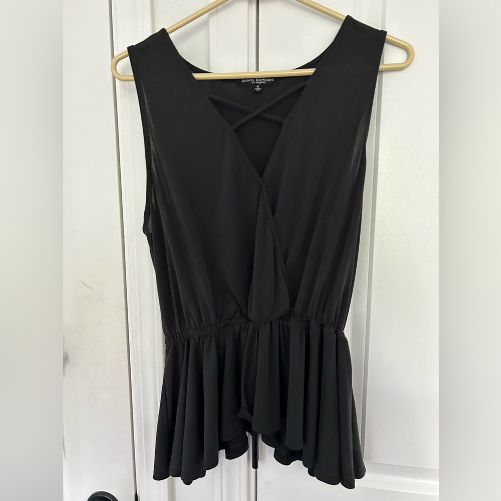 Peplum tank with cross front